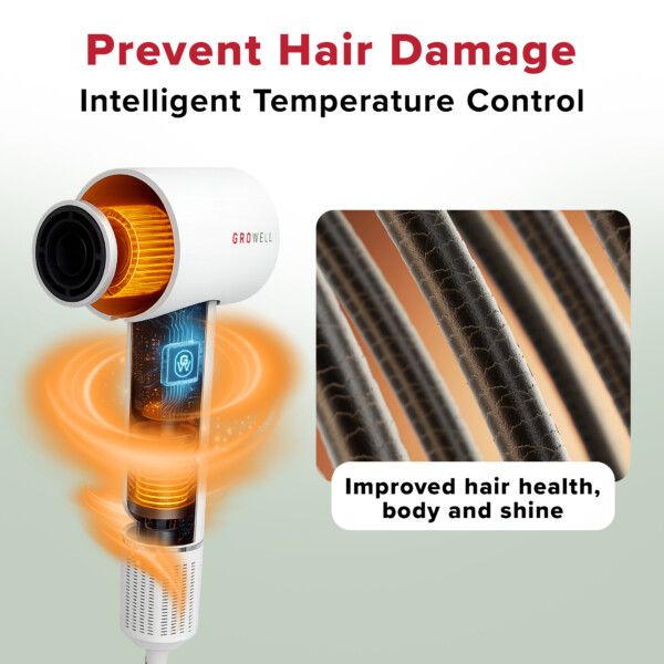 GroWell Hair Dryer with intelligent temperature control