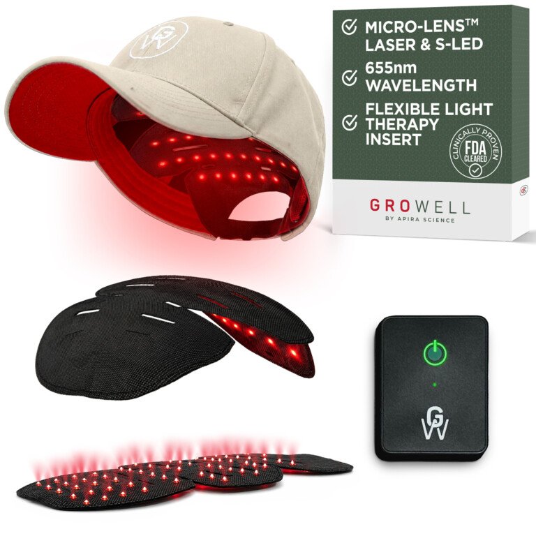 Beige GroWell Red Light Therapy Laser Cap for Hair Growth
