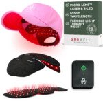 Pink GroWell Red Light Therapy hat for hair growth