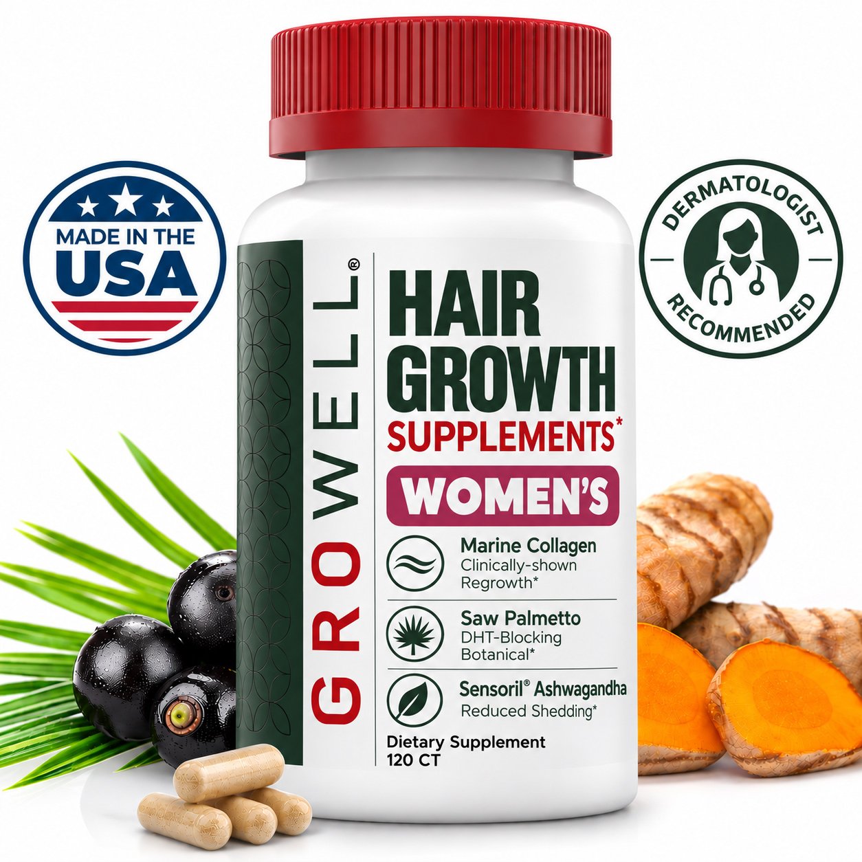 GroWell hair growth supplements for women