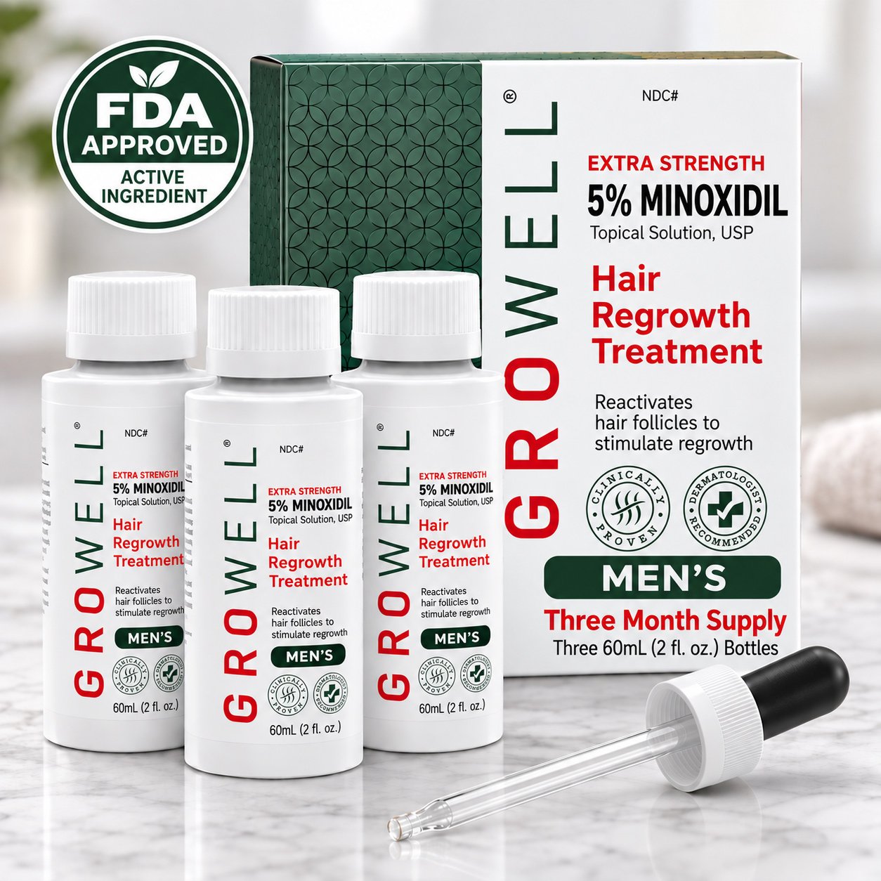 GroWell topical minoxidil for men