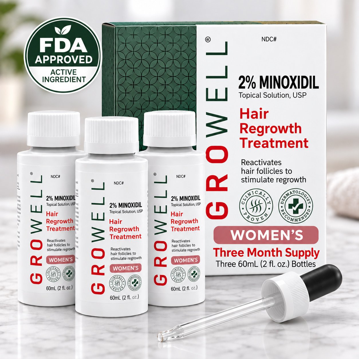 GroWell topical minoxidil for women